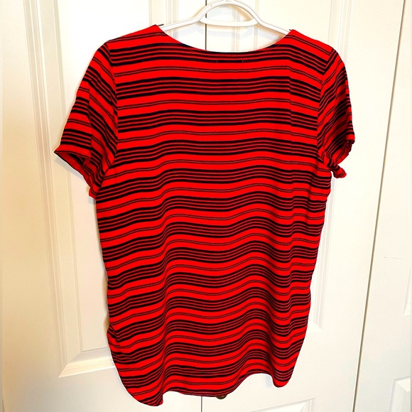 GAP coral and navy striped top - Picture 4 of 4